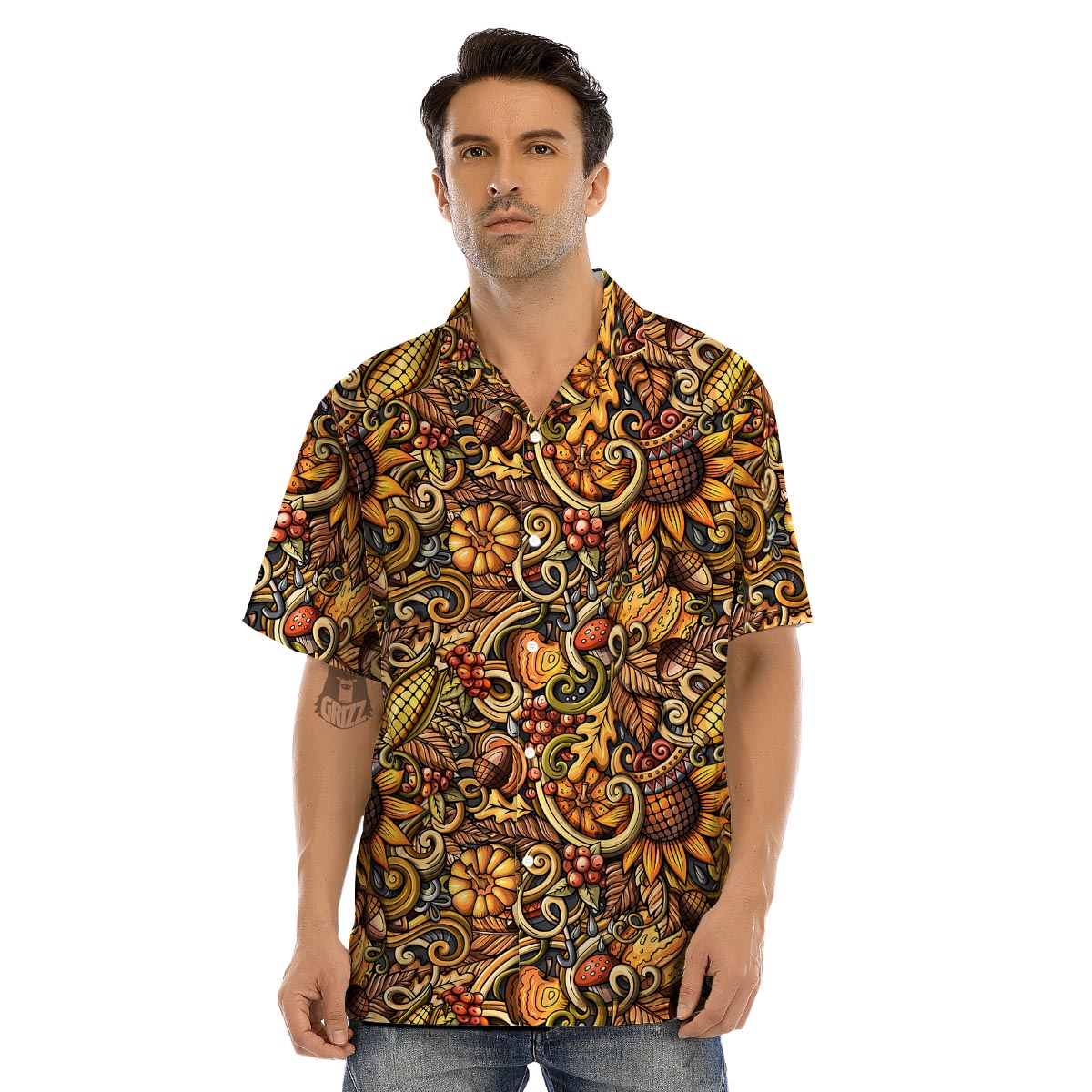 Sunflower Psychedelic Men’s Hawaiian Shirt-grizzshop