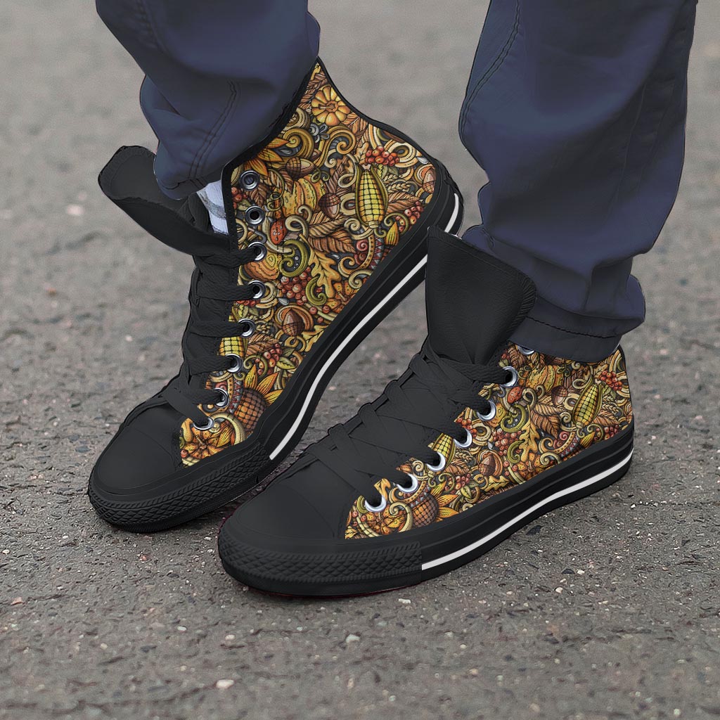 Sunflower Psychedelic Men's High Top Shoes-grizzshop