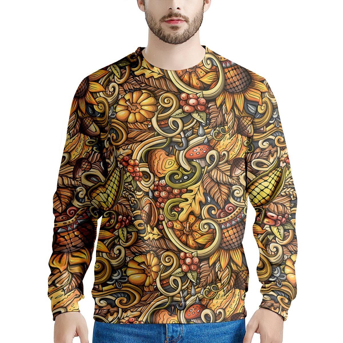 Sunflower Psychedelic Men's Sweatshirt-grizzshop