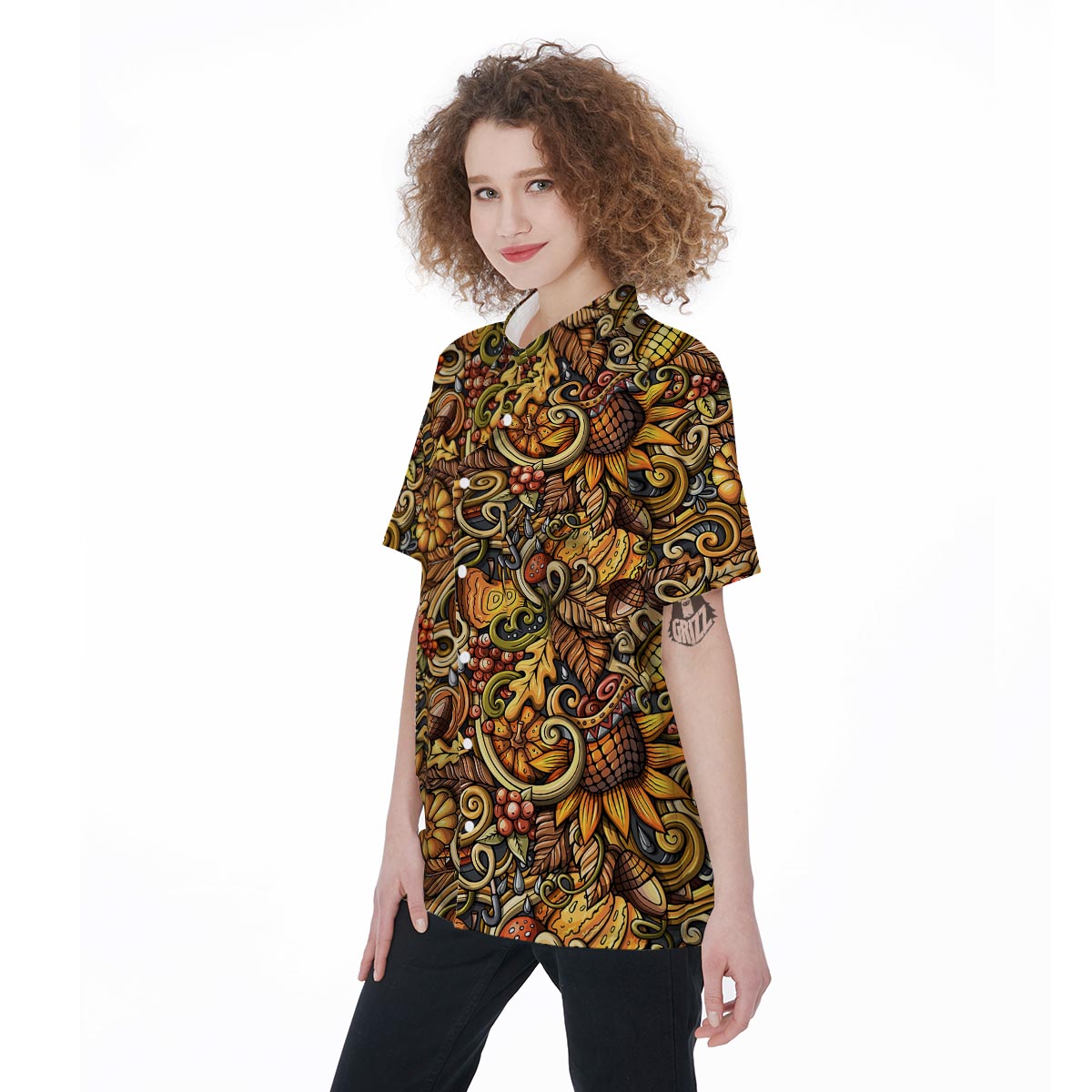 Sunflower Psychedelic Women's Short Sleeve Shirts-grizzshop