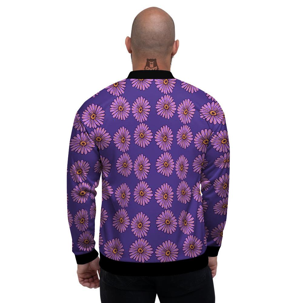 Sunflower Purple Print Pattern Men's Bomber Jacket-grizzshop