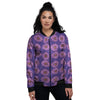 Sunflower Purple Print Pattern Women's Bomber Jacket-grizzshop