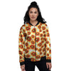 Sunflower Red Autumn Print Pattern Women's Bomber Jacket-grizzshop