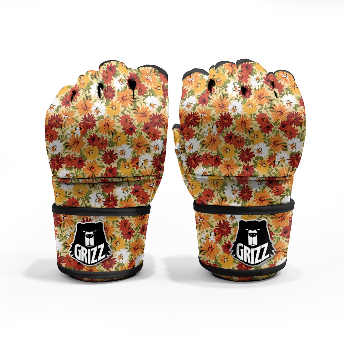Sunflower Red Print Pattern MMA Gloves-grizzshop