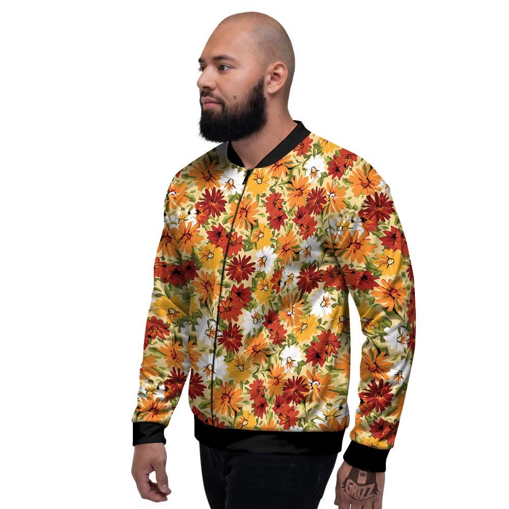 Sunflower Red Print Pattern Men's Bomber Jacket-grizzshop