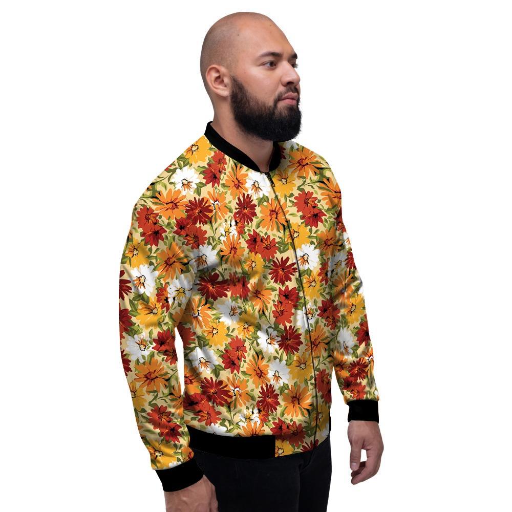 Sunflower Red Print Pattern Men's Bomber Jacket-grizzshop