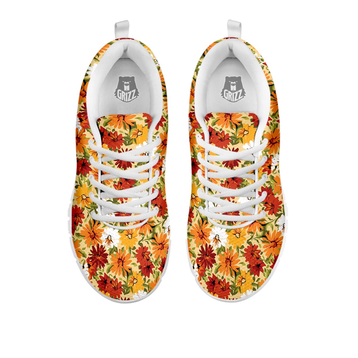 Sunflower Red Print Pattern White Sneaker-grizzshop