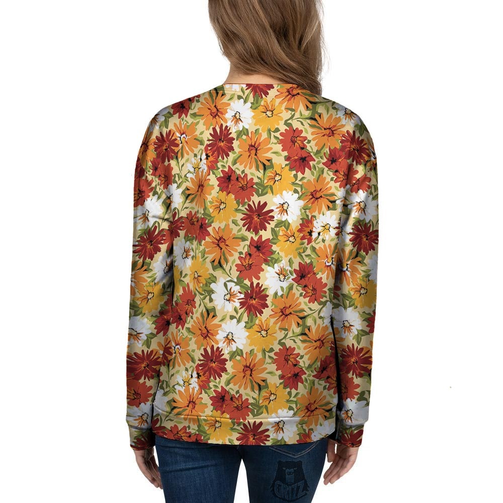 Sunflower Red Print Pattern Women's Sweatshirt-grizzshop