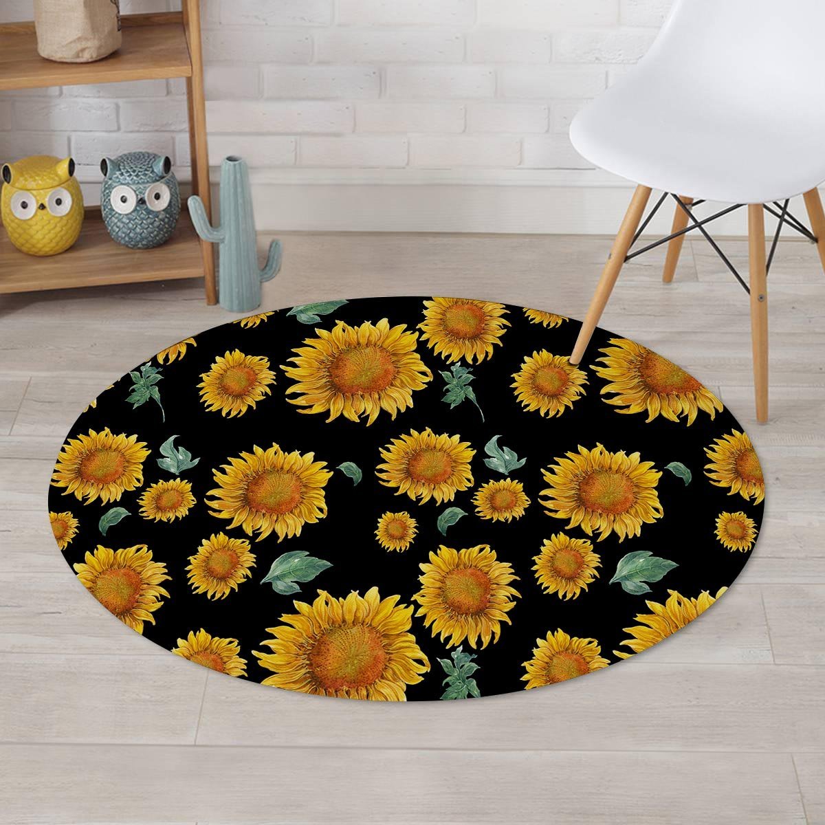 Sunflower Round Rug-grizzshop