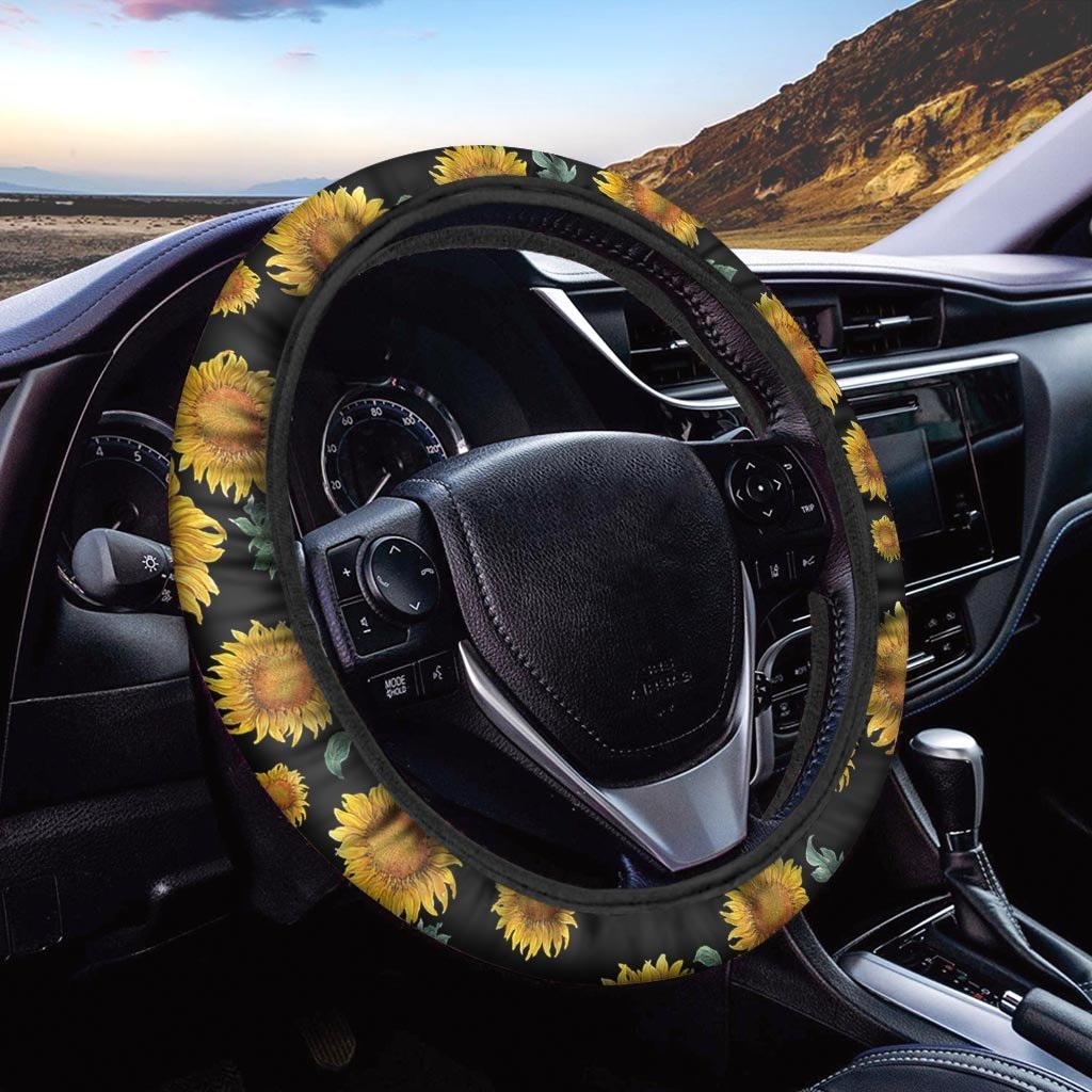 Sunflower Steering Wheel Cover-grizzshop