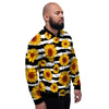 Sunflower Stripe Print Pattern Men's Bomber Jacket-grizzshop