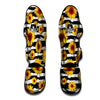 Sunflower Stripe Print Pattern Muay Thai Shin Guards-grizzshop