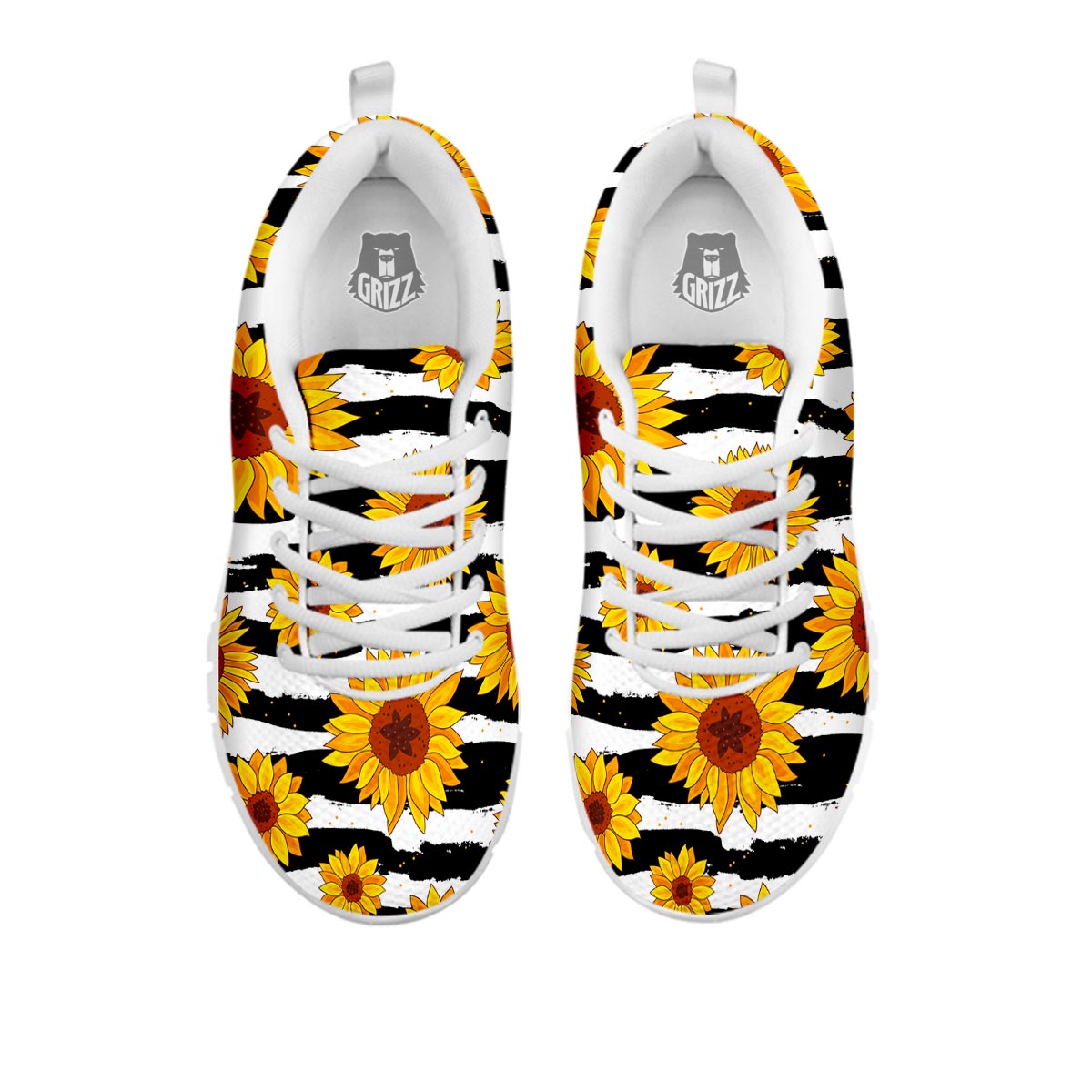 Sunflower Stripe Print Pattern White Sneaker-grizzshop