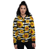 Sunflower Stripe Print Pattern Women's Bomber Jacket-grizzshop