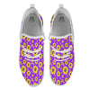 Sunflower Trippy Purple Print Pattern White Athletic Shoes-grizzshop