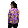 Sunflower Trippy Purple Print Pattern Women's Bomber Jacket-grizzshop