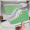 Sunflower Watercolor Blue Print Pattern White High Top Shoes-grizzshop