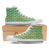 Sunflower Watercolor Blue Print Pattern White High Top Shoes-grizzshop