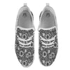 Sunflower White And Black Print Pattern White Athletic Shoes-grizzshop