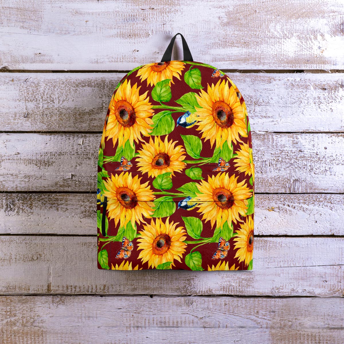 Sunflower With Bird And Butterfly Backpack-grizzshop
