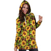 Sunflower With Bird And Butterfly Hoodie Dress-grizzshop