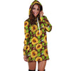 Sunflower With Bird And Butterfly Hoodie Dress-grizzshop