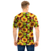 Sunflower With Bird And Butterfly Men T Shirt-grizzshop