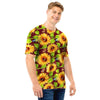 Sunflower With Bird And Butterfly Men T Shirt-grizzshop