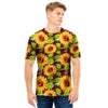 Sunflower With Bird And Butterfly Men T Shirt-grizzshop