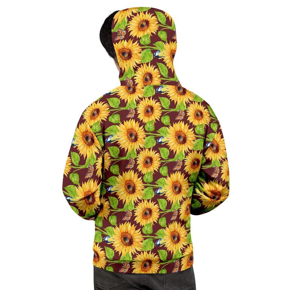 Sunflower With Bird And Butterfly Men's Hoodie-grizzshop