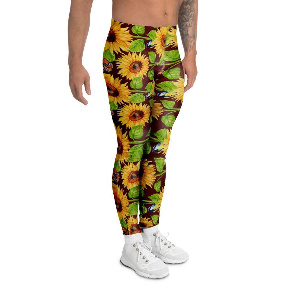 Sunflower With Bird And Butterfly Men's Leggings-grizzshop