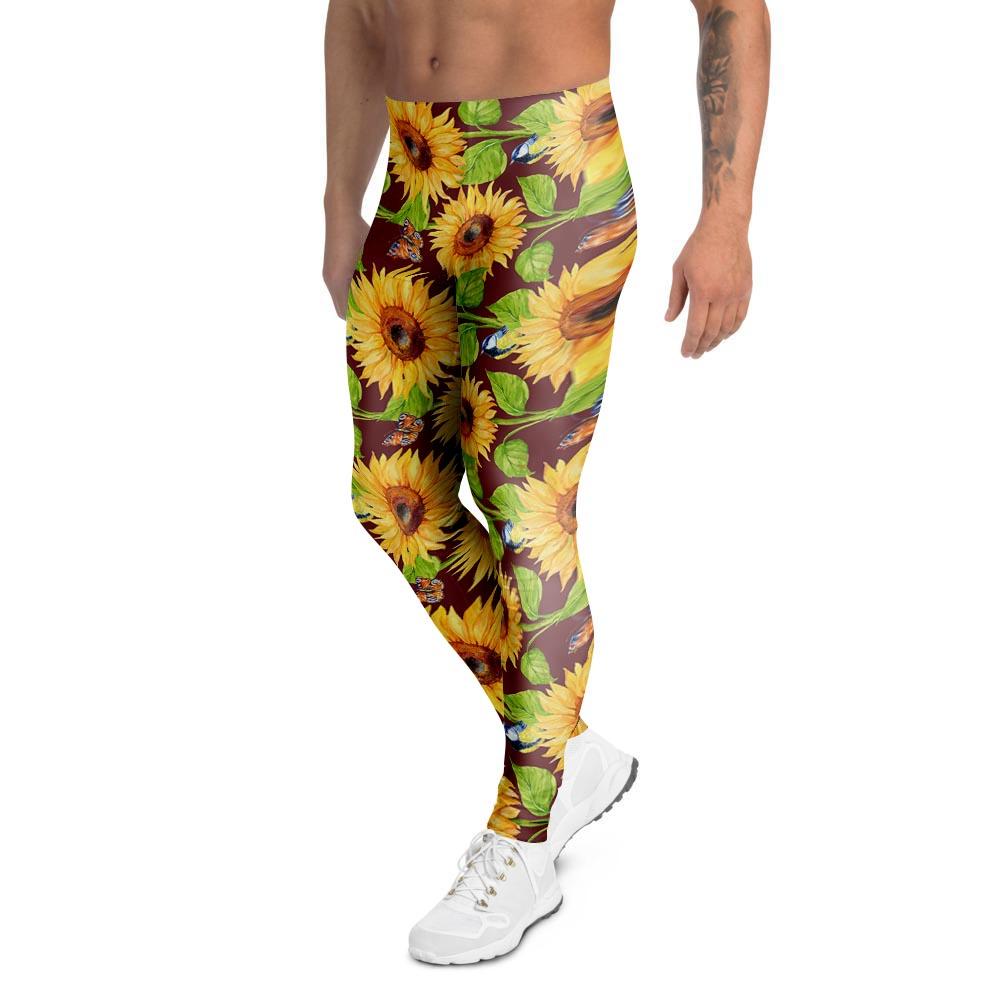 Sunflower With Bird And Butterfly Men's Leggings-grizzshop