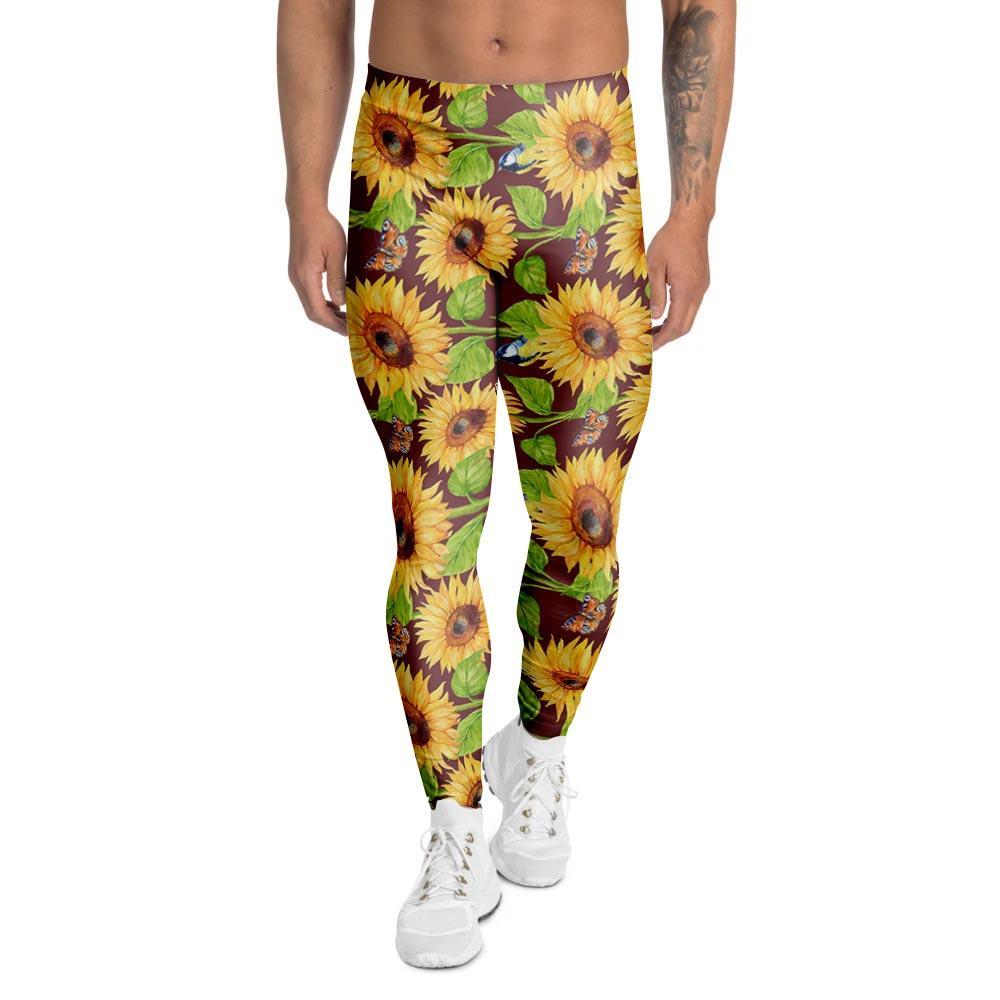 Sunflower With Bird And Butterfly Men's Leggings-grizzshop