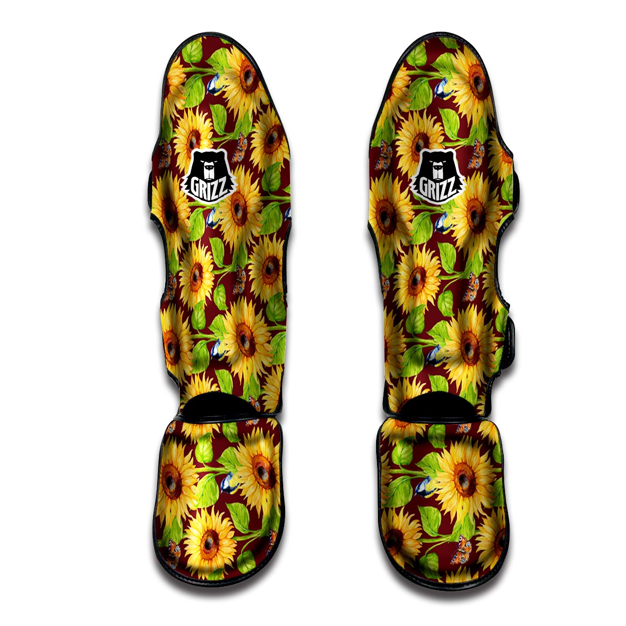 Sunflower With Bird And Butterfly Muay Thai Shin Guard-grizzshop