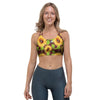 Sunflower With Bird And Butterfly Sports Bra-grizzshop