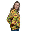 Sunflower With Bird And Butterfly Women's Hoodie-grizzshop