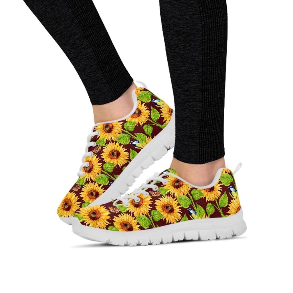 Sunflower With Bird And Butterfly Women's Sneakers-grizzshop