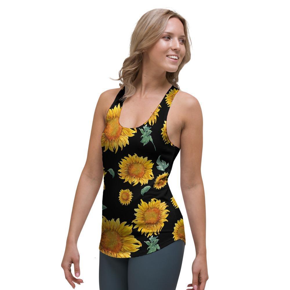 Sunflower Women's Racerback Tank Top-grizzshop