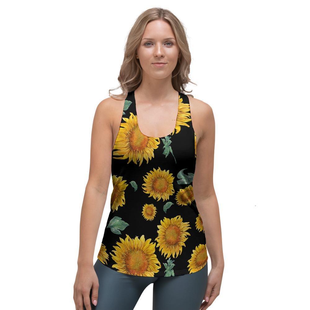 Sunflower Women's Racerback Tank Top-grizzshop