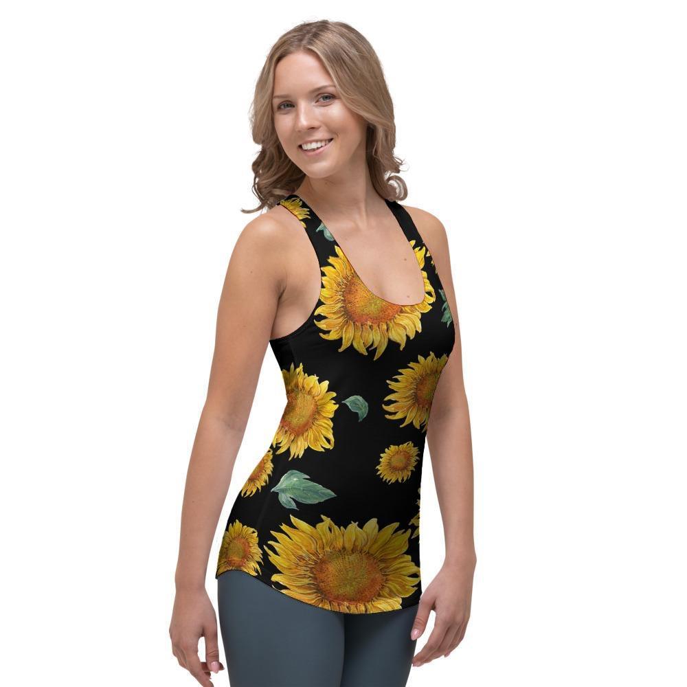 Sunflower Women's Racerback Tank Top-grizzshop
