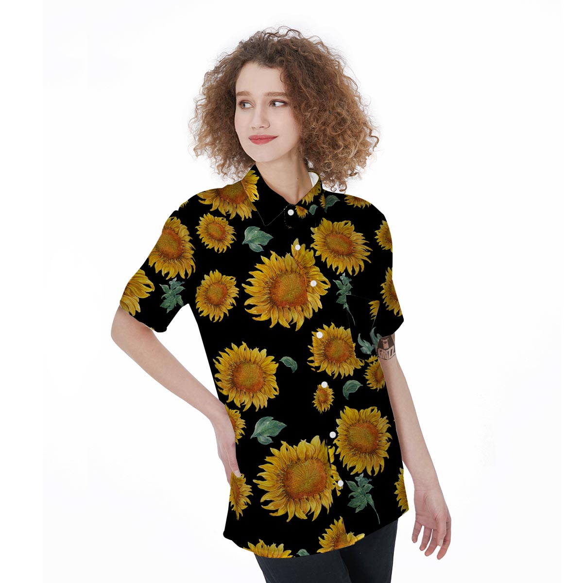 Sunflower Women's Short Sleeve Shirts-grizzshop