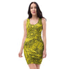 Sunflower Yellow Print Bodycon Dress-grizzshop