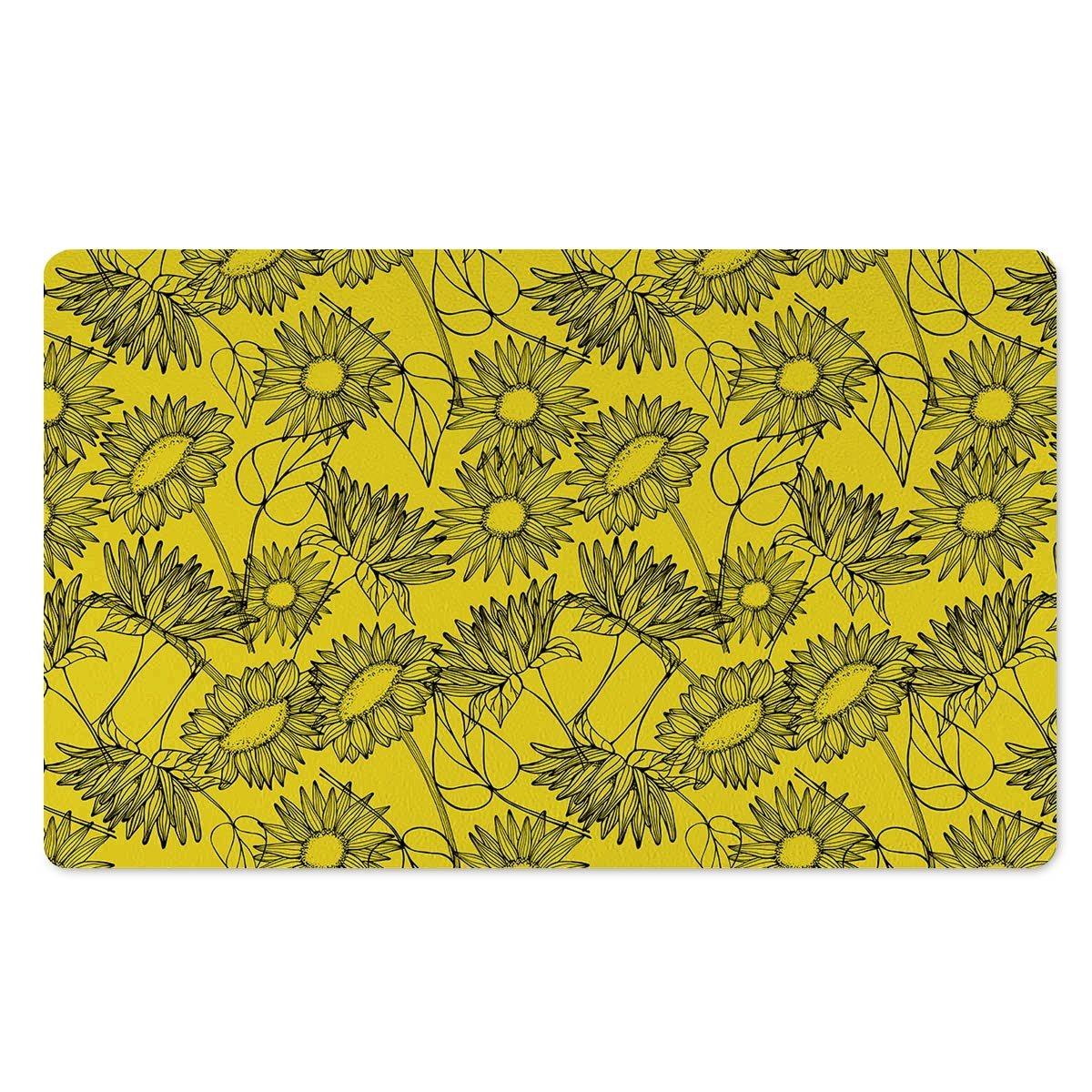 Sunflower Yellow Print Door Mat-grizzshop
