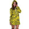 Sunflower Yellow Print Hoodie Dress-grizzshop