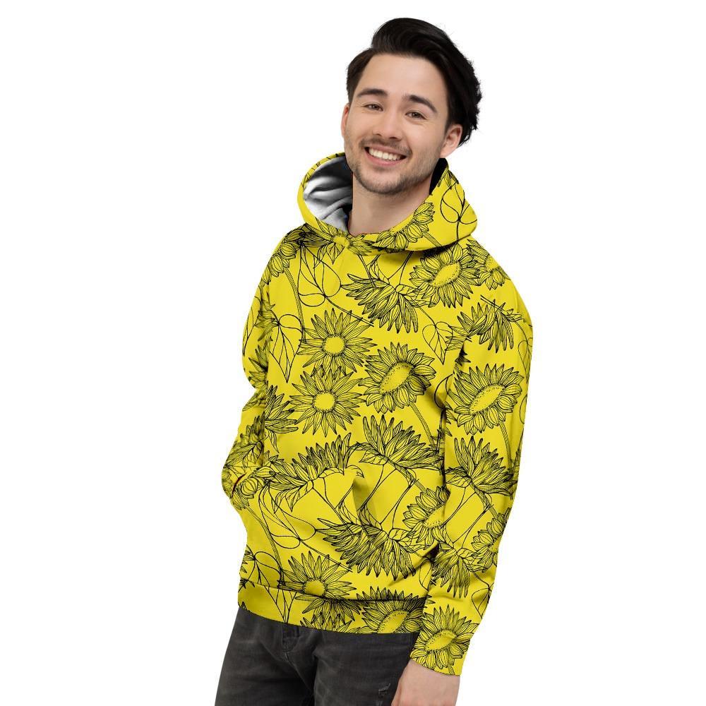 Sunflower Yellow Print Men's Hoodie-grizzshop