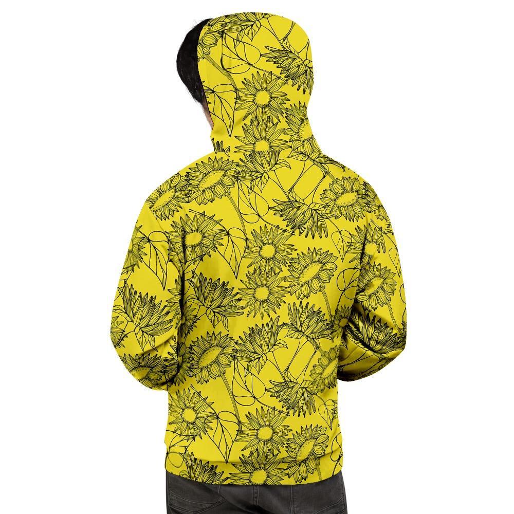 Sunflower Yellow Print Men's Hoodie-grizzshop