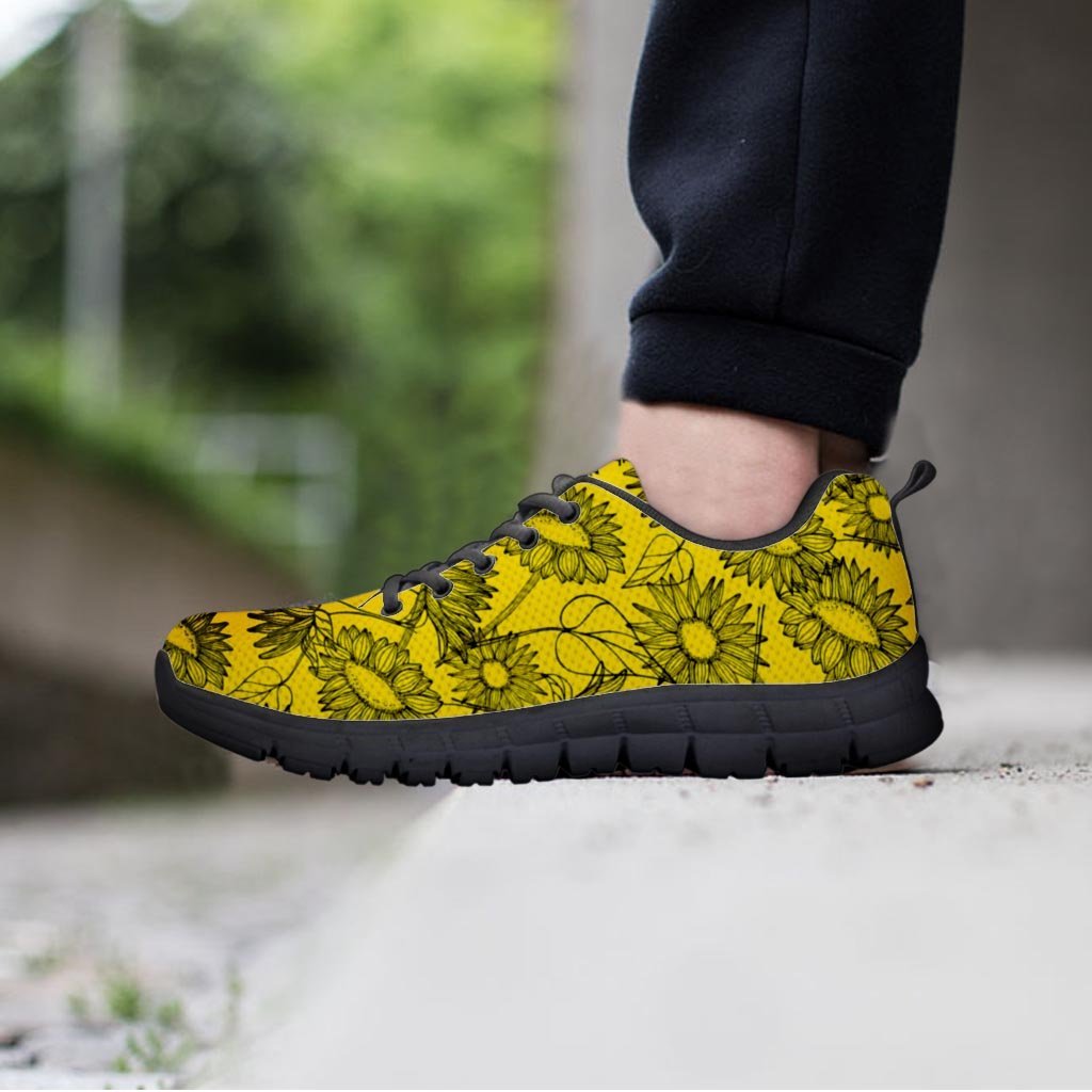 Sunflower Yellow Print Men's Sneakers-grizzshop