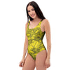 Sunflower Yellow Print One Piece Swimsuite-grizzshop