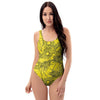 Sunflower Yellow Print One Piece Swimsuite-grizzshop