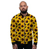 Sunflower Yellow Print Pattern Men's Bomber Jacket-grizzshop